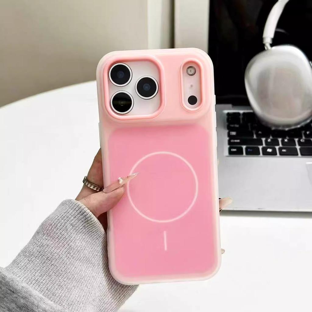 New two-color jelly magnetic suction for iPhone17ProMAX mobile phone case Apple 16 matte skin protective case