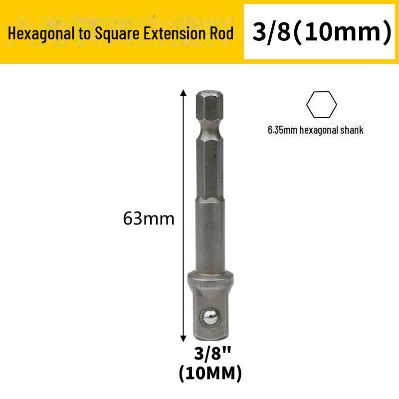 Hexagonal To Square Head Drill Adapter Rod Set - Large, Medium, Small Fly Conversion