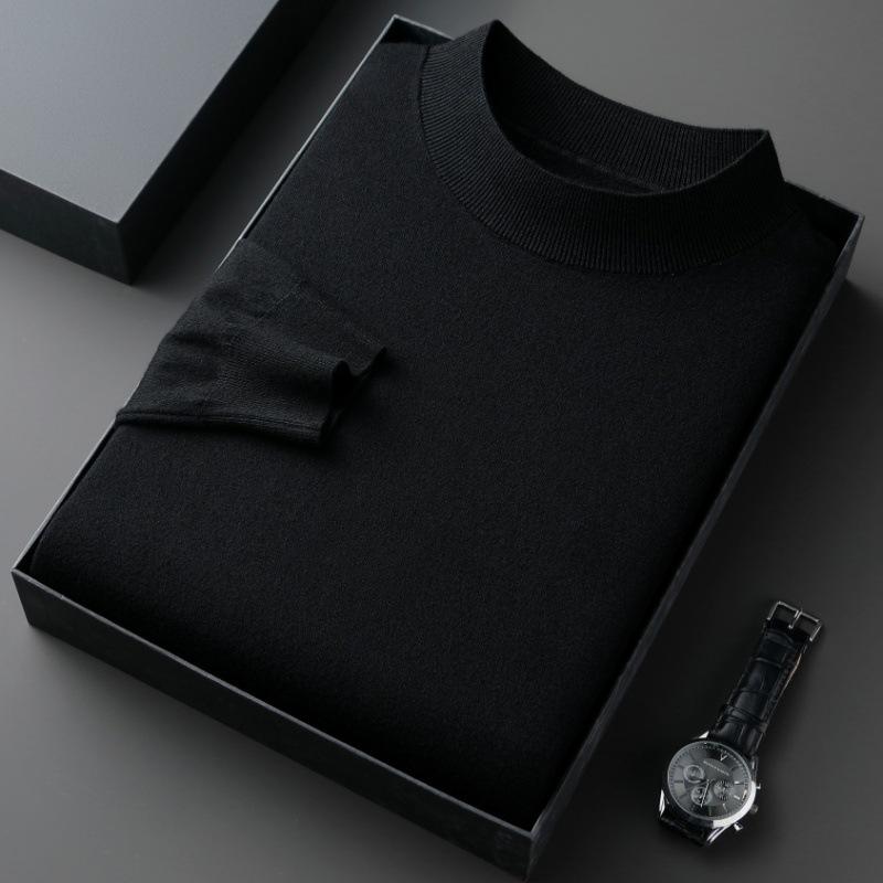 Men S Casual Loose Half Turtleneck Long Sleeve Knit Sweater For Spring Autumn
