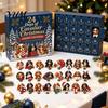 Interaktives Feiertagsspiel Shih Tzu Adventskalender, 24-Tage Countdown Spielzeug-Set mit Mini-Hundefamilie zu Weihnachtsfiguren, Baumhänge-Dekoration, Geschenk