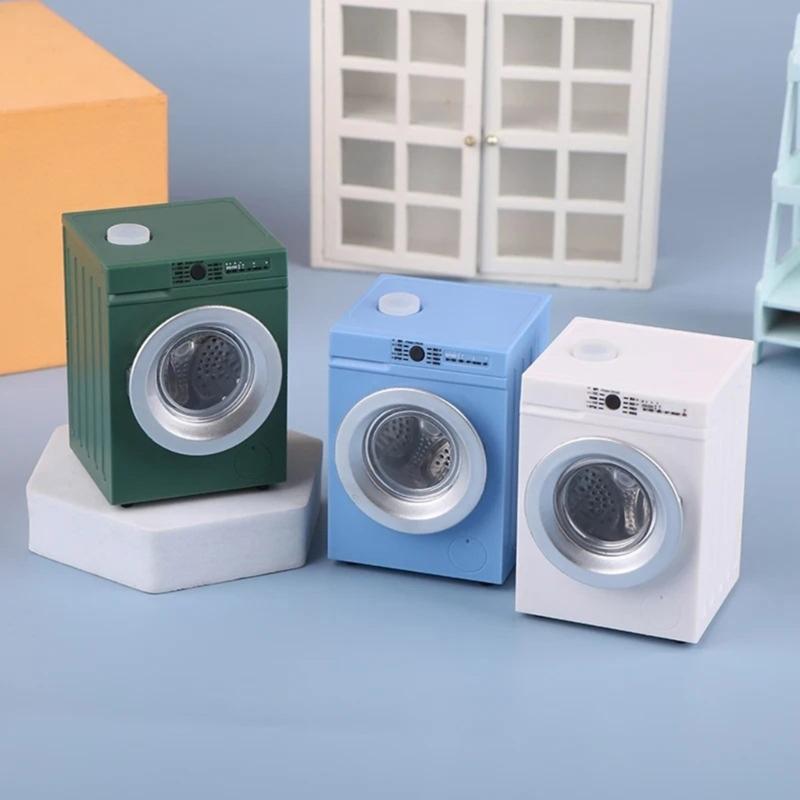 Miniature Dollhouses Washing Machine 1 12 Scale Realistic Spin and Wash Appliance Portable for Dollhouses Laundry Room