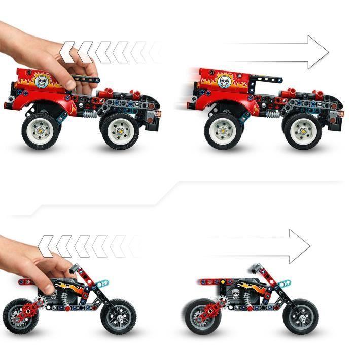LEGO® Technic 42106 Le spectacle de cascades du camion et de la moto, Idée Cadeau Anniversaire Jouet pour Enfant de 8 ans et +