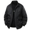 Autumn and Winter Flight Jacket, Men's Stand Up Collar Nylon Casual Jacket, Cotton Padded Thick Cotton Jacket