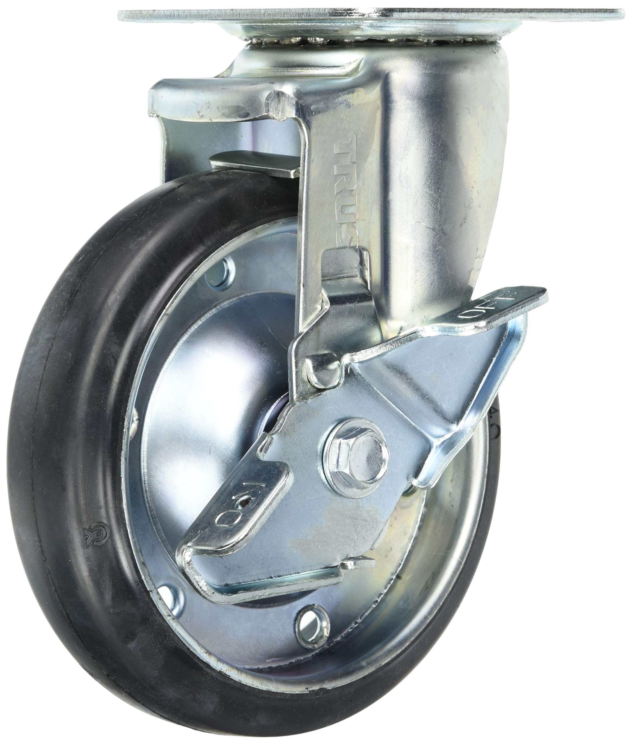 

TRUSCO TYS Series Swivel SP Rubber Wheels, Black, 150mm, TYSB-150 чёрный