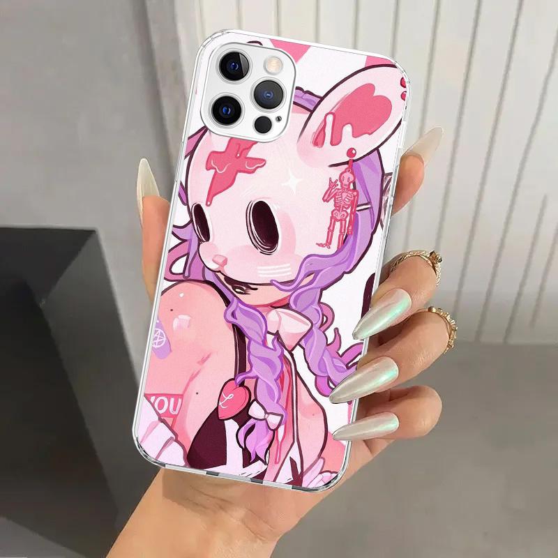 Cute Anime Girl INS Phone Case for Iphone 17 Air 16 15 Plus 14 13 Mini 12 11 Pro Max 16E 7 8 SE 2020 Soft Funda Print Shell 17 A