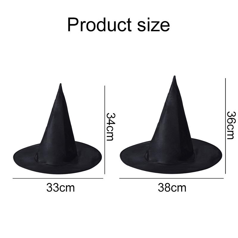 3pcs/set Halloween Witch Hat Black Folds Wizard Hats Halloween Decorations Masquerade Party Carnival Costume Cosplay Props TMZ