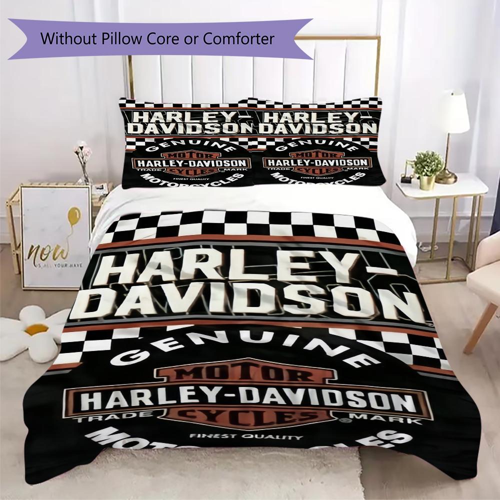 Harley Davidson Skull Gun Bedding 1 Duvet Cover 2 Pillowcase Without Core Without Core Christmas Birthday Gift Soft And Comfortable