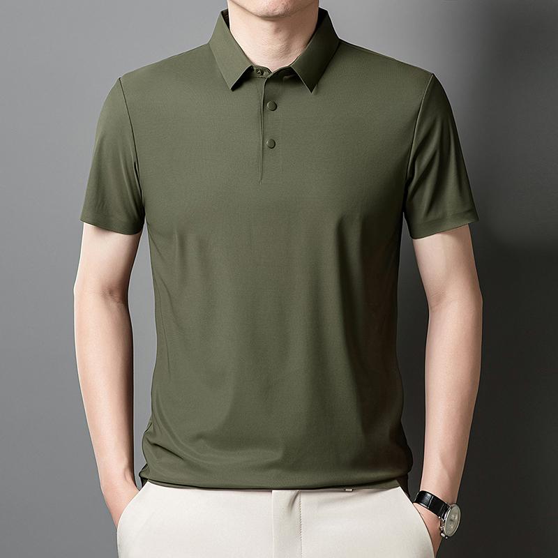 Short Sleeved Polo Shirt Men's Short Sleeved T-shirt Men's Solid Color Short Sleeved Pullover Sweatshirt Simple Polo Shirt Men's Short Sleeved T-shirt