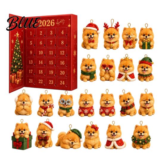 24 Day Calendar Pet Themed Advent 2026 Days Christmas Countdown with Decoration for Dog Fans Pcs Mini 3D Cat Ornaments Holiday Gifts Home