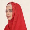 A007 Rhinestone & Pearl Embellished Long Scarf with Lace Trim