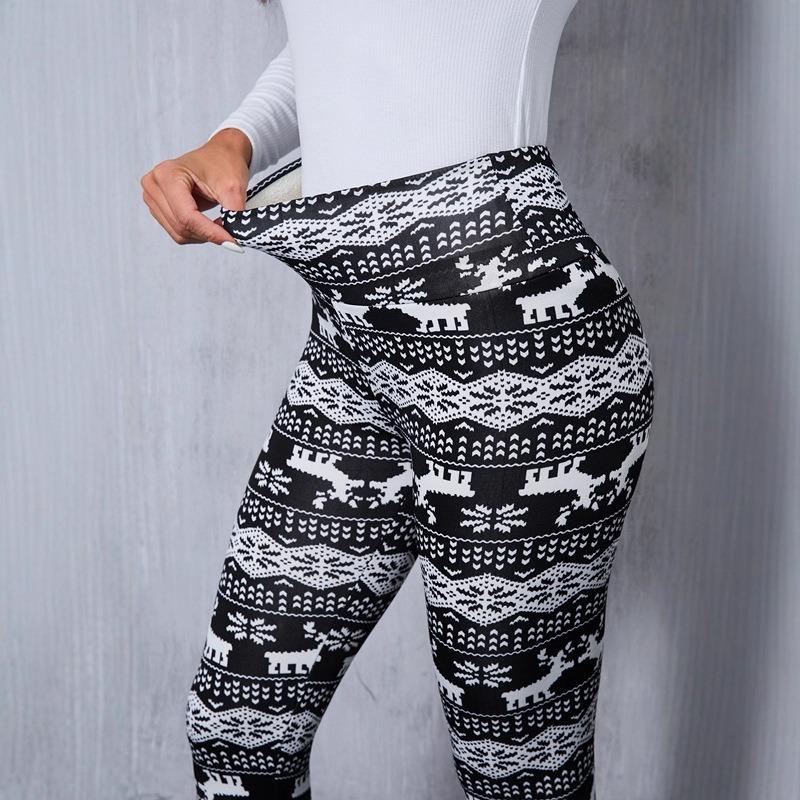 Fleece Thickened Lamb Wool Leggings Women's Autumn and Winter High-waisted Leggings Thermal Pants Yoga Pants