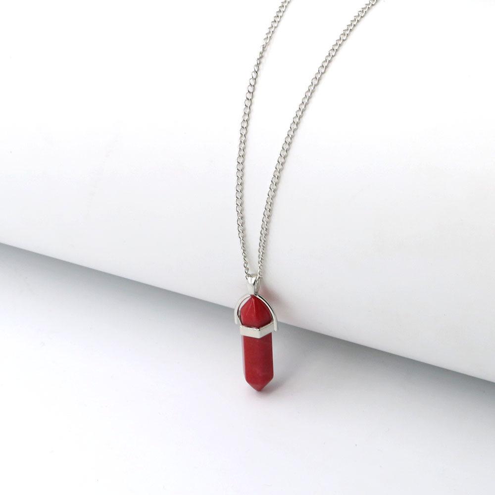 Hexagonal Pyramid Pendant Clavicle Chain Necklace