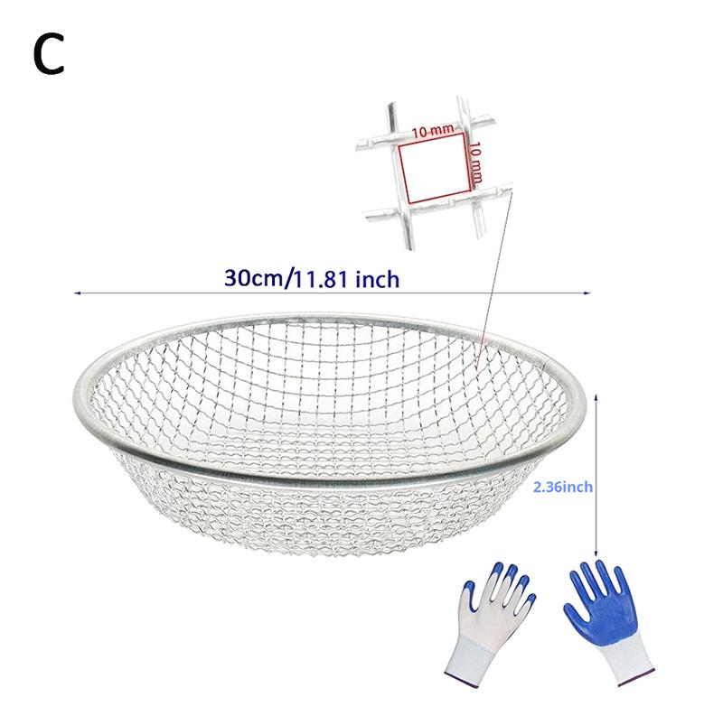 

11,81-дюймовое сито из нержавеющей стали для почвы и компоста, сито из песчаника с ячейками 2/6/10 мм для улавливания почвенных камней, опилок, песка, компоста C
