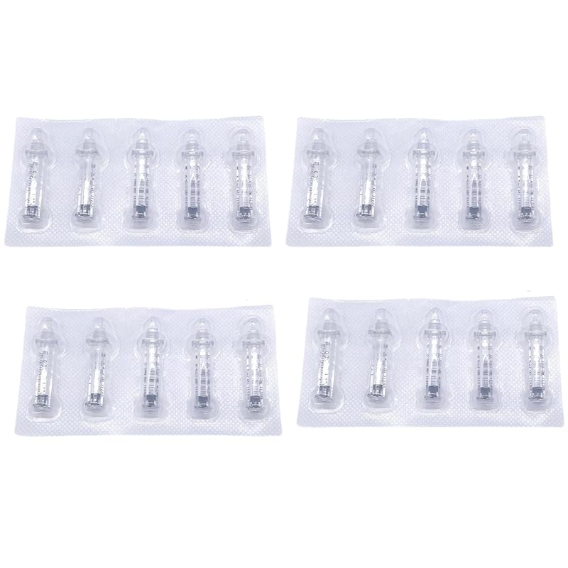 

20 шт. Пустые насадки-адаптеры, аксессуары, расходные материалы, маленькие ампульные бутылочки, флаконы для ручки для ухода за кожей лица (0.3мл) O.3ml