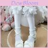 Cotton Sweet Doublelayer Satin Bow Knee Socks For Girls With Antiodor And Frictionresistant Features