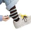 European Goods Early Autumn Retro American Color Striped Socks Contrast Stripes Can Be Revealed Style Pure Cotton Mid-Tube Stacked Socks