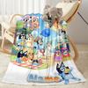Bluey Family Adventure Personalized Name Blanket Gift Personalized Blanket Warmthful Decor Perfect for Nap Sofa Bed Couch for All Occasions