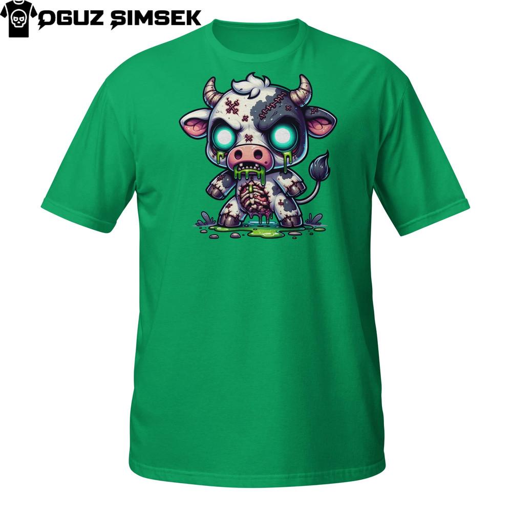 

Zombie Cow T-Shirt | Creepy Cute Undead Farm Animal | Chibi Horror Slime Design S