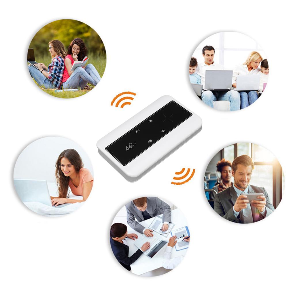 4G LTE Handheld Wifi Rout 2100mAh Batt y Op ated Travel Wifi Hotspot Support SIM Card