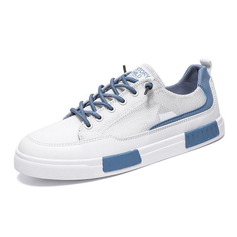 Men's Shoes Breathable Spring and Autumn Casual Mesh Shoes Large Size One Pedal Lazy Shoes Korean Version Color Matching Trend White Shoes