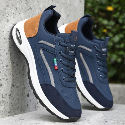 Fashion Sneakers for Men Non Slip Shoes Suede Detailing Outdoor Versatile Lace Up Platform Shoes Spring and Autumn Sports Shoes