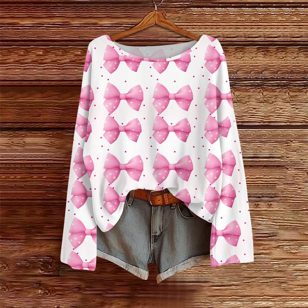 Long Sleeve Shirts For Women Printed Tees Blouses Casual Plus Size Basic Tops Pullover Casual Tunic Top Loose FitShirt