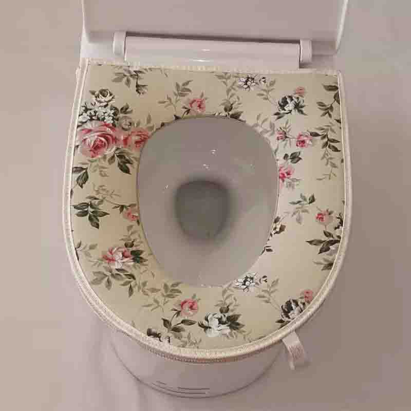 

Напечатанный коврик для унитаза из хлопка, универсальный, на молнии, для дома, удобный, антистатический чехол для унитаза