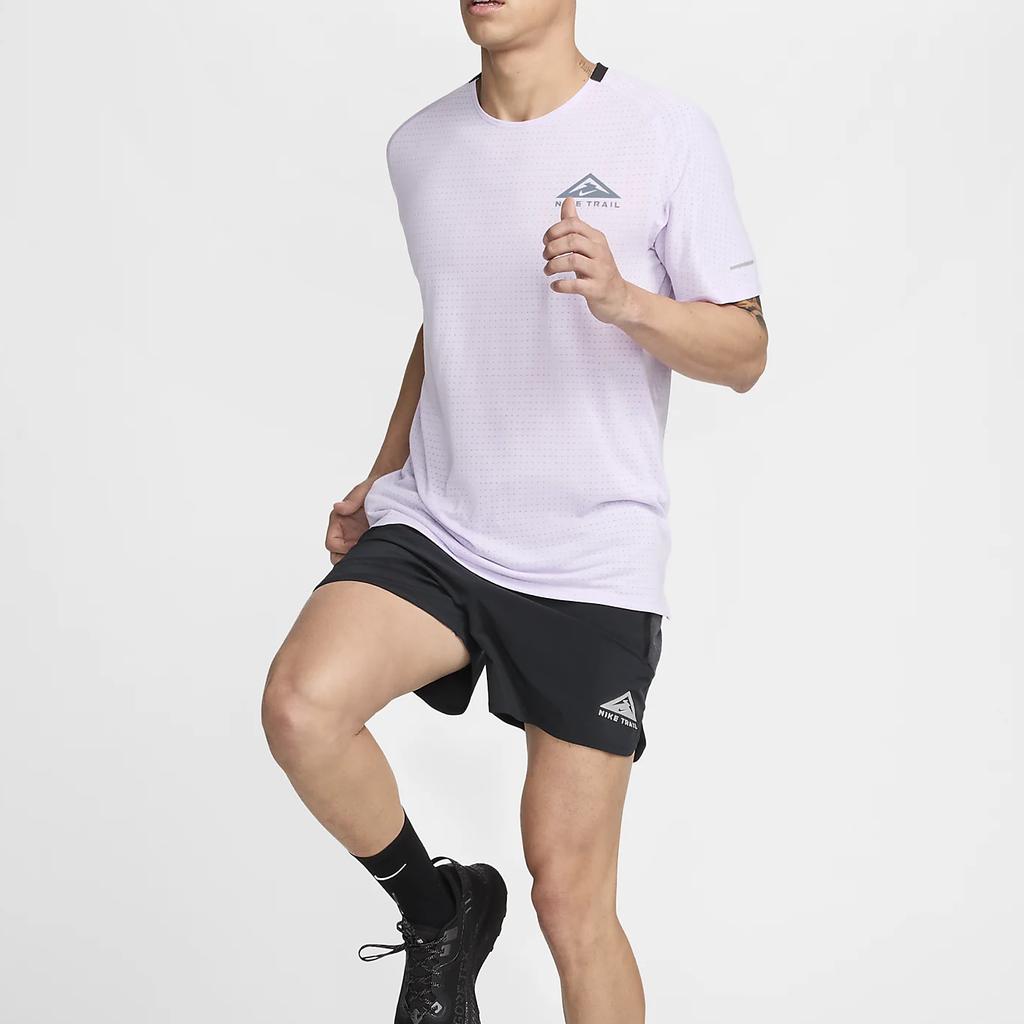 Nike Solid Color Logo Print Crew Neck Short Sleeve T-Shirt Men Tops Light-Purple DV9305-511