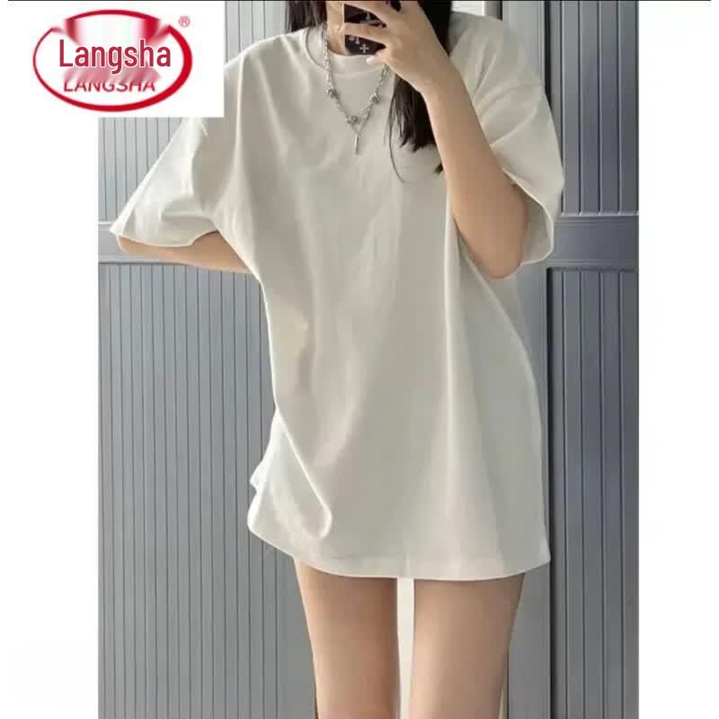 Langsha Women s Summer Short Sleeve T-shirt L белый