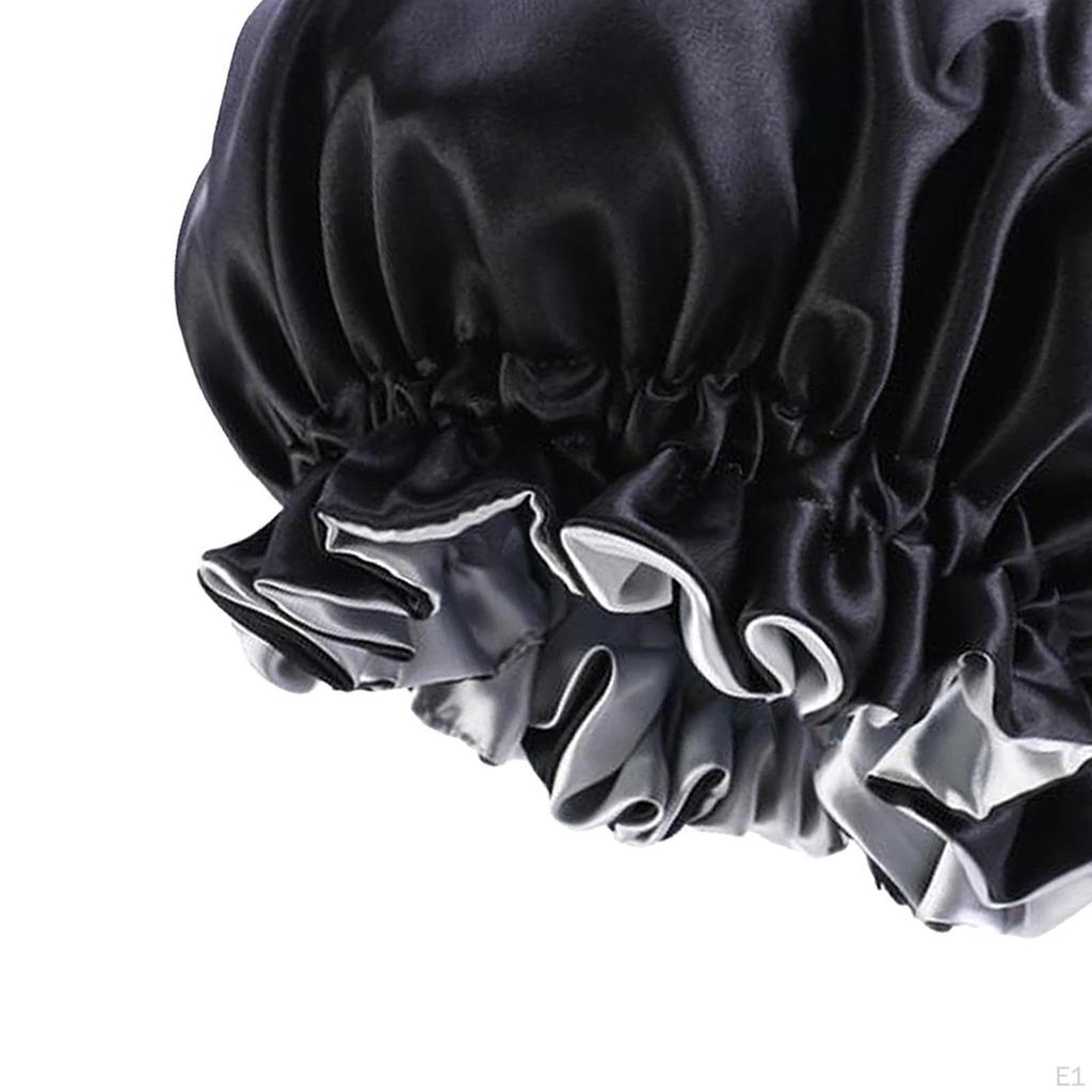 Double Layer Satin Sleep Bonnet Cap Extra Large Hair Night Hat for Women Girls