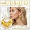 Boucles d'Oreilles en Acier Inoxydable pour Femmes Vintage Luxe Élégant Bijoux en Acier Titane