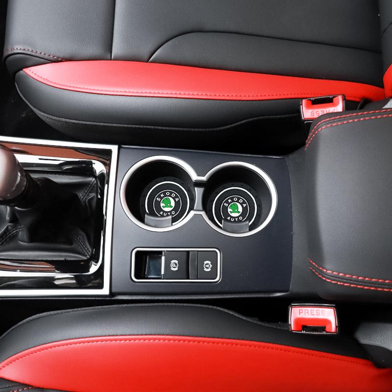 Car Cup Mat Anti-slip Bottle Holder Coasters Car Accessories For Skoda Octavia Superb Rapid Kodiaq Karoq Fabia Kamiq Roomster Citigo