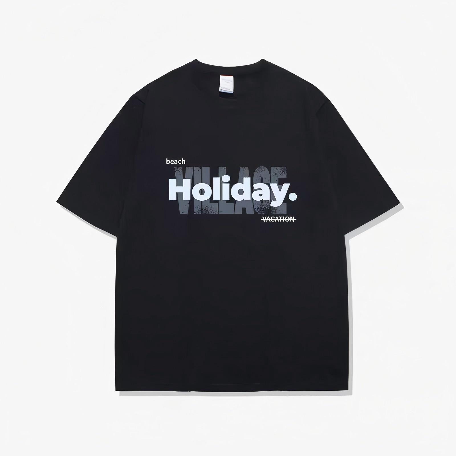 2026 New simple text design trendy brand printing short-sleeved T-shirt men s and women s street fashion short-sleeved T-shirt S