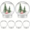 Multi-Use Clear Plastic Water Globes DIY Craft Props Empty Snow Globes with Screw off Cap for Snow Globe Making