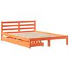 Solid Wood Bed Without Mattress Wax Brown 150 X 200 Cm Pine Wood