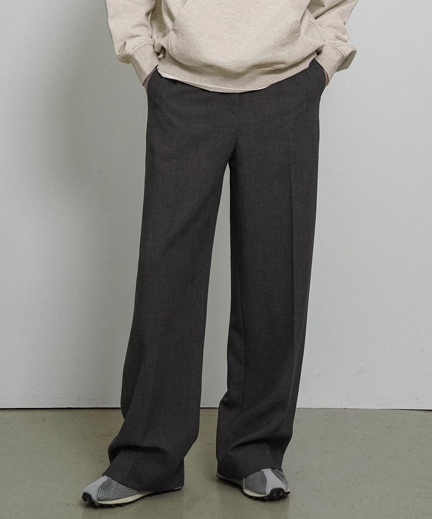Siyajyu Sipt7145 Basic Flow Wide Slacks_Charcoal