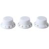 3PCS Potentiometer Rotary Knobs Tone Volume Control Knob Replacement for Electric Guitar Bass White Knob Gold Lettering