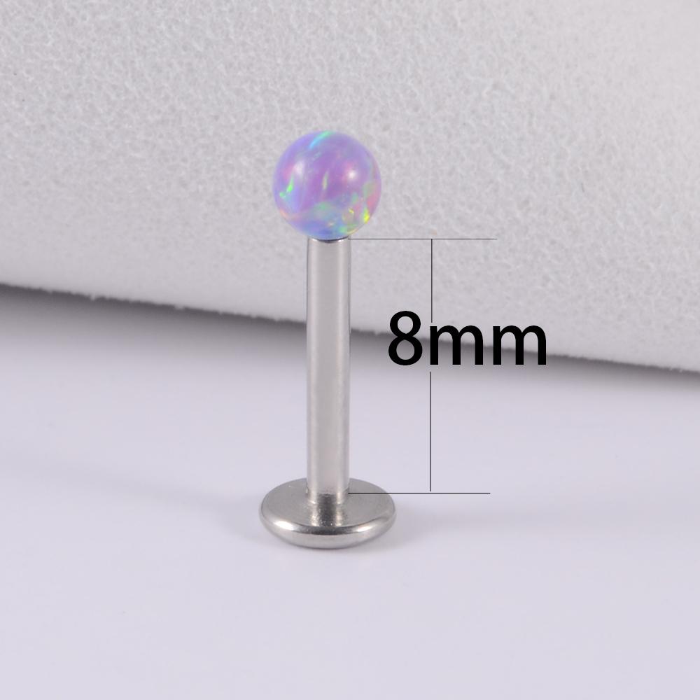 1PC 361L Surgical Steel Opal Ball Lip Stud Internally Threaded 3mm Opal Labret Ear Tragus Cartilage Helix Daith Earring Piercing 4