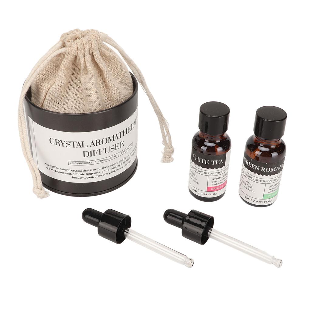 2pcs 20ml Essential Oil Aromatherapy Diffuser Set Reduce Stress Stone Diffuser for Bedroom