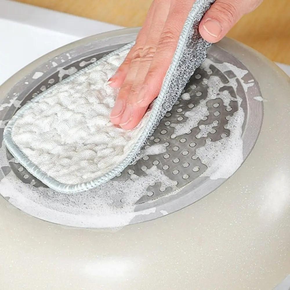 5Pcs Double-Side Dishwashing Sponge Non-Stick Oil Kitchen Cleaning Cloths  Oil Cleaning