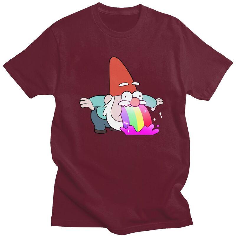 Pánské tričko s krátkým rukávem z bavlny s motivem duhového Gravity Falls v manga stylu, módní tričko, ležérní tričko, slim fit oděv