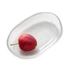 Exquisite Glass Dessert Dish Oval Shape Spit Bone Plate Simple Cold Dishes  Restaurant