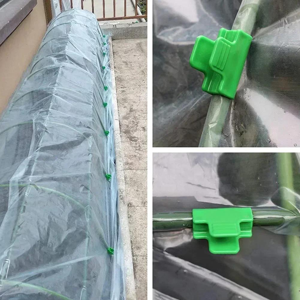 50 Stück Gewächshausklemmen Folien-Reihenabdeckung Netz Tunnelbogenklemmen für 11/16mm Pflanzen Gartenarbeit Kunststoffklemmen Garten Zubehör