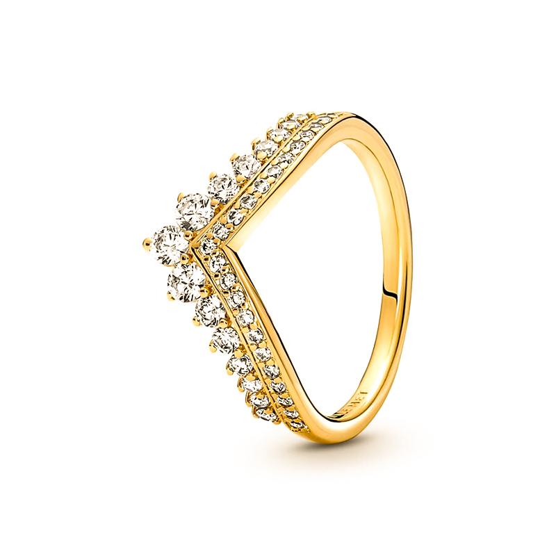 18K Gold Plated 925 Silver Crown Ring Europe Original Gold Color Butterfly Finger Ring Women Fine Jewelry Gift