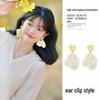 Dopamine Flower Ear Hooks: Holiday-Style, No Piercing, Cute Seaside Earrings for Women