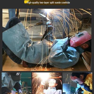 Cowhide Welding Apron: Fireproof, Heat-Resistant, Spark-Guard, Split-Leg Design for Welders.