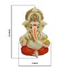 Resin Lord Ganesha Idol for Car Dashboard, Home, Office | Ganpati Statue for Mandir Decor | Handcrafted Ganesh Murti (Red & Ivory)