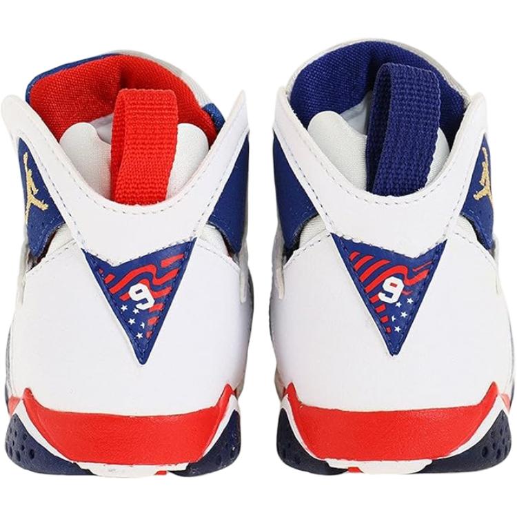 Jordan Air Jordan 7 Sweater High-Top Kleinkindschuhe Weiß Blau Säugling und Kleinkind 304772-133