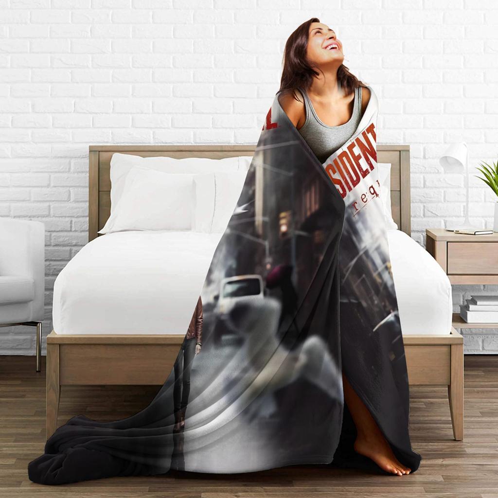 Super Soft Residents Evils 9  Throw Fashion Blanket Premium Flannel Fleece Lightweight Games Bed Fashion Blanket Warm Plush Bedspread All Se
