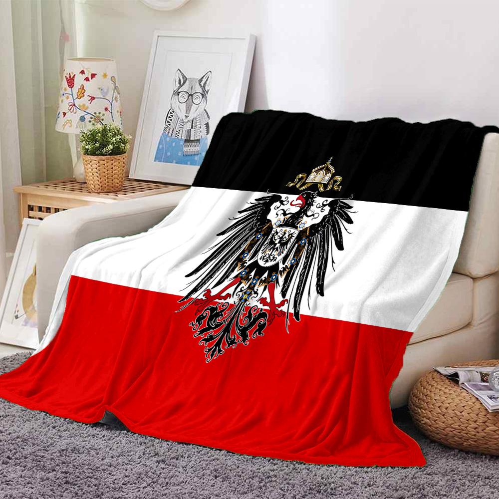 Eagle Shield Flag Flannel Blanket Super Soft Warm Cozy Blanket For Sofa Bed Office Travel Allseason Home Decor Gift